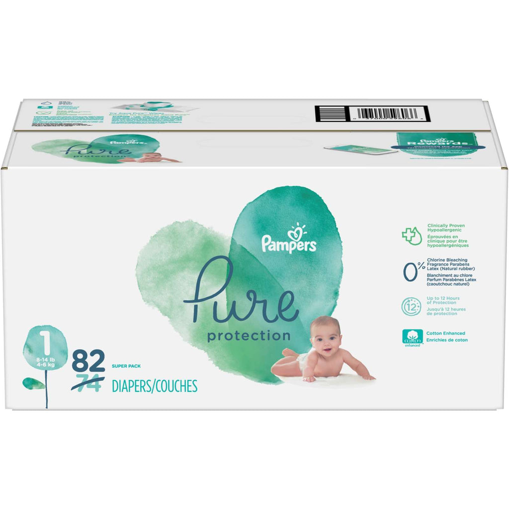Pure Protection Newborn Diapers Size 1 82 Count