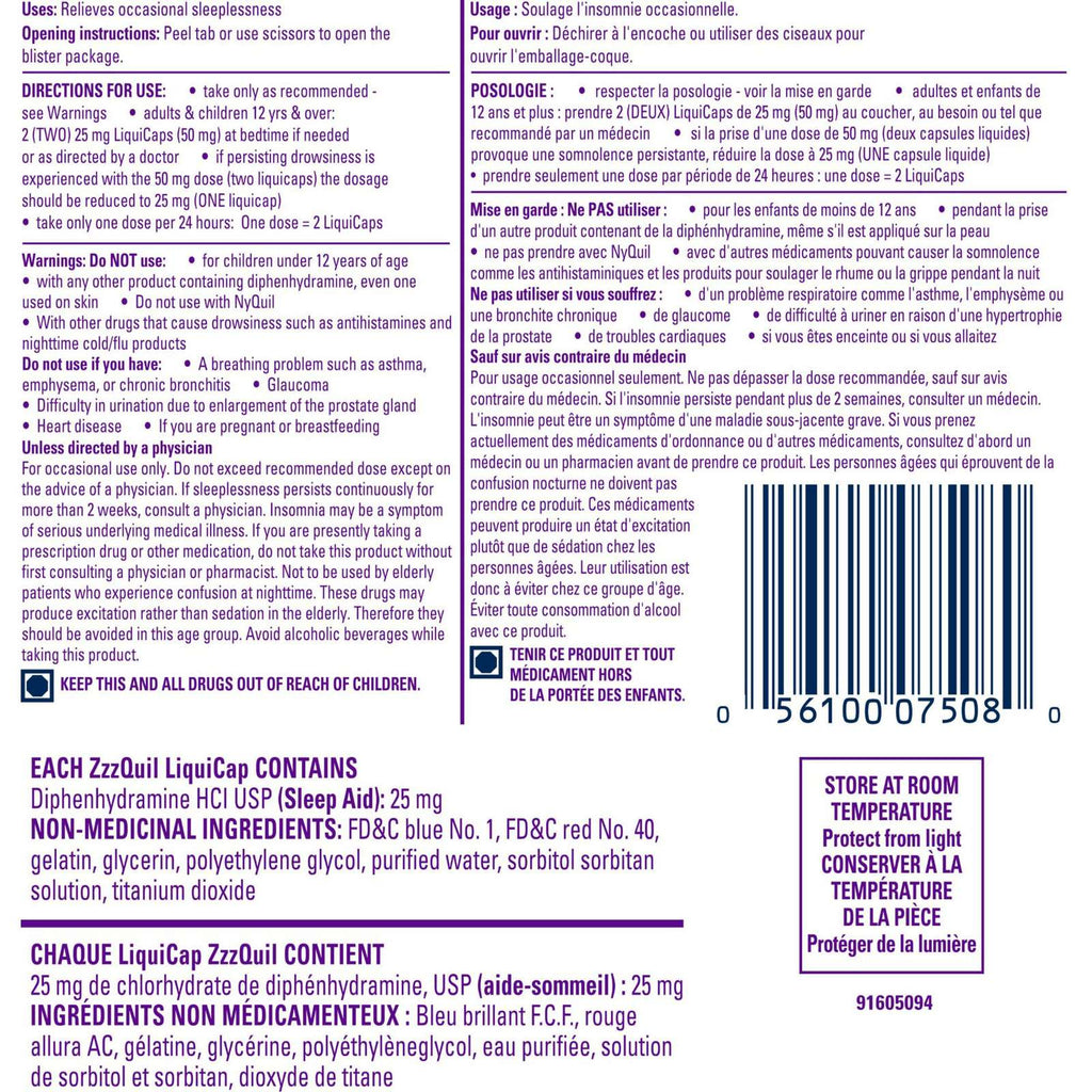 ZzzQuil Nighttime Sleep-Aid LiquiCaps, 36 Count