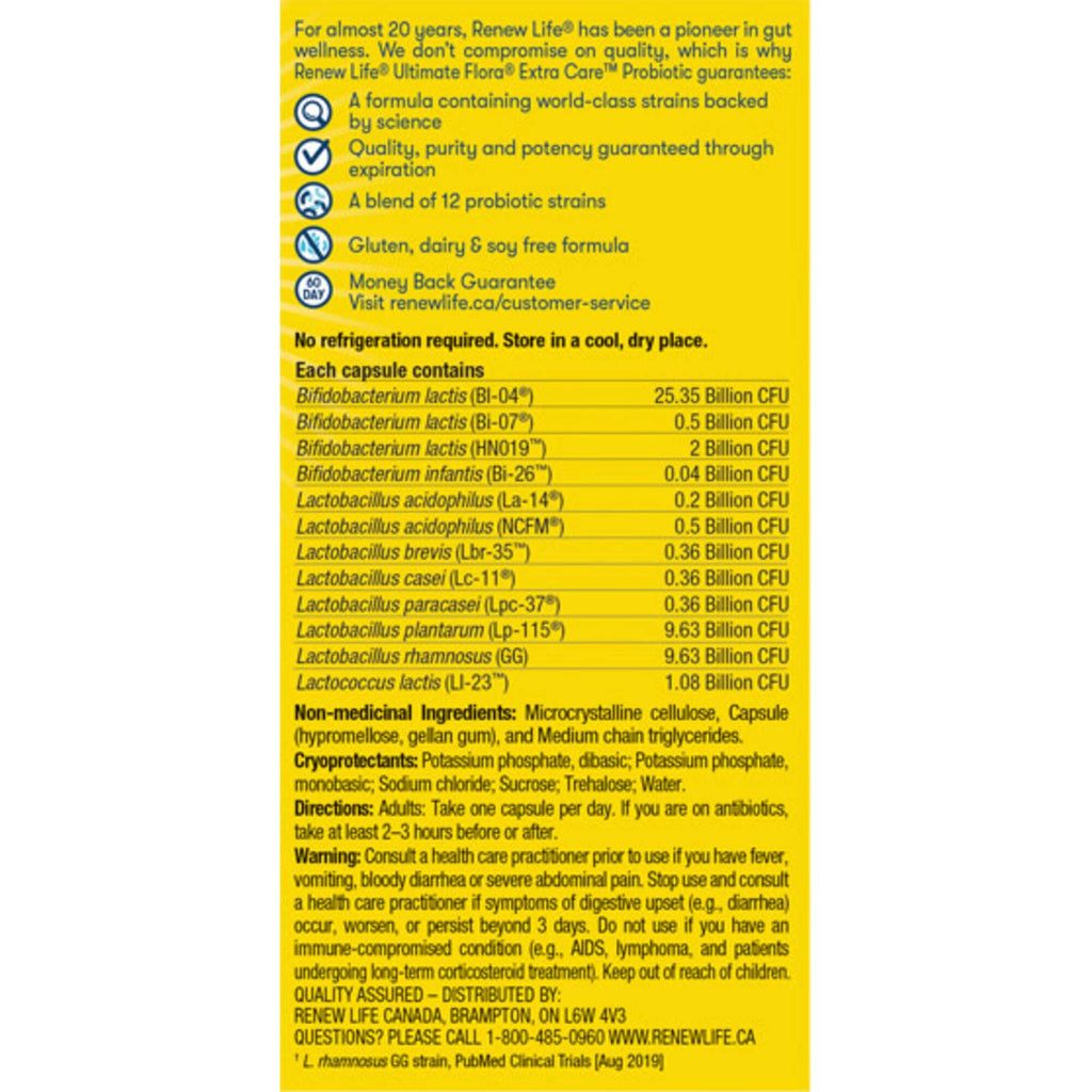 Ultimate Flora Extra Care Probiotic, 50 Billion Active Cultures, 30 Vegetarian capsules