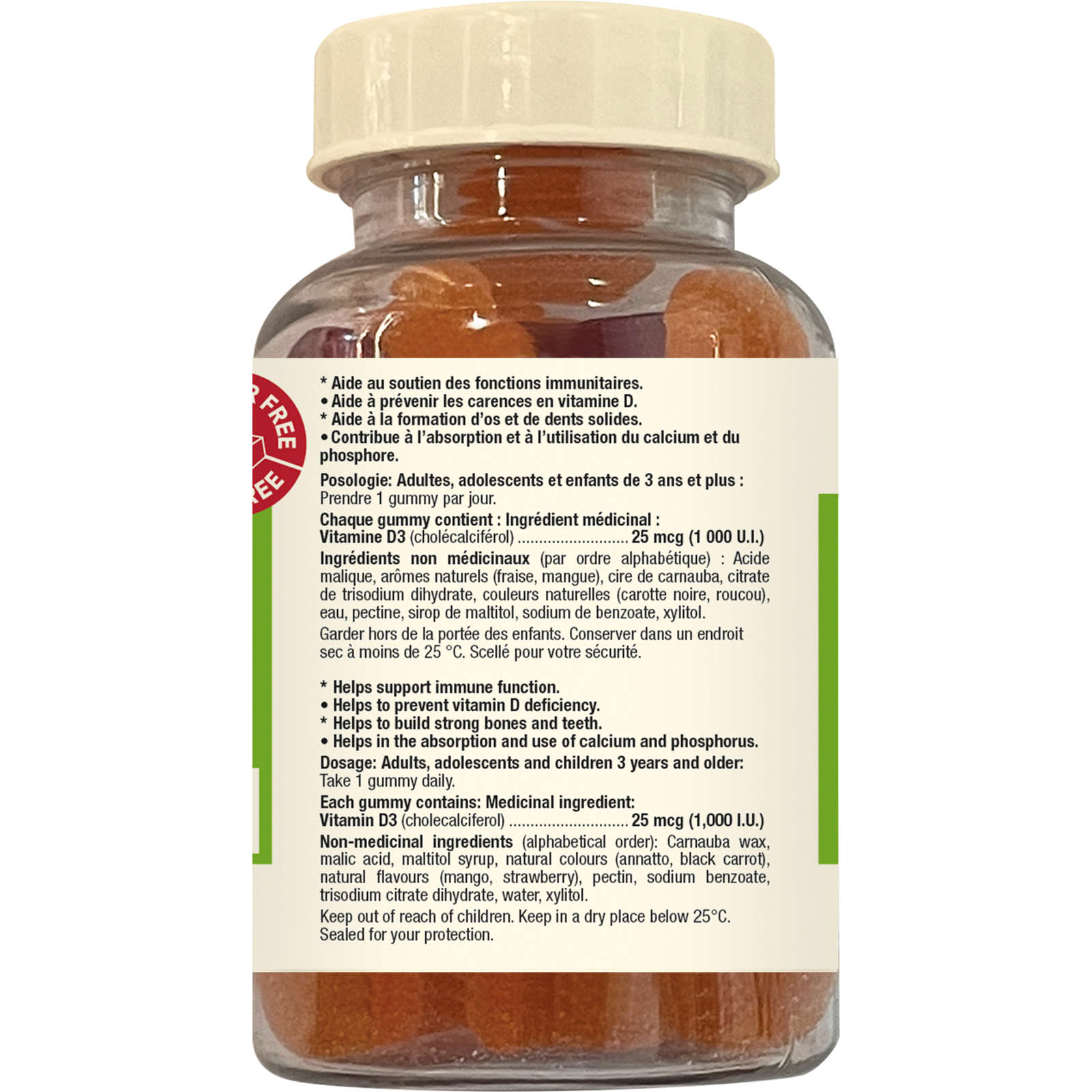 Vitamin D3 1000 IU Gum Sugar Free