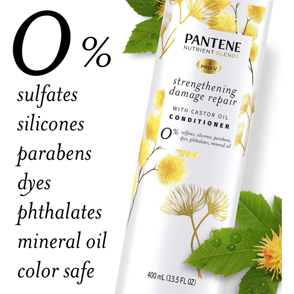Sulfate Free Conditioner, Hair Strengthening Anti Frizz Damage Repair with Castor Oil, Safe for Color Treated Hair, Nutrient Blends