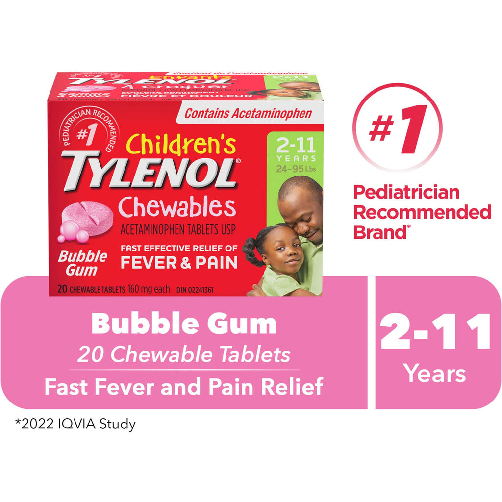 Children's Medicine, Fever & Pain, Chewable, Bubble Gum