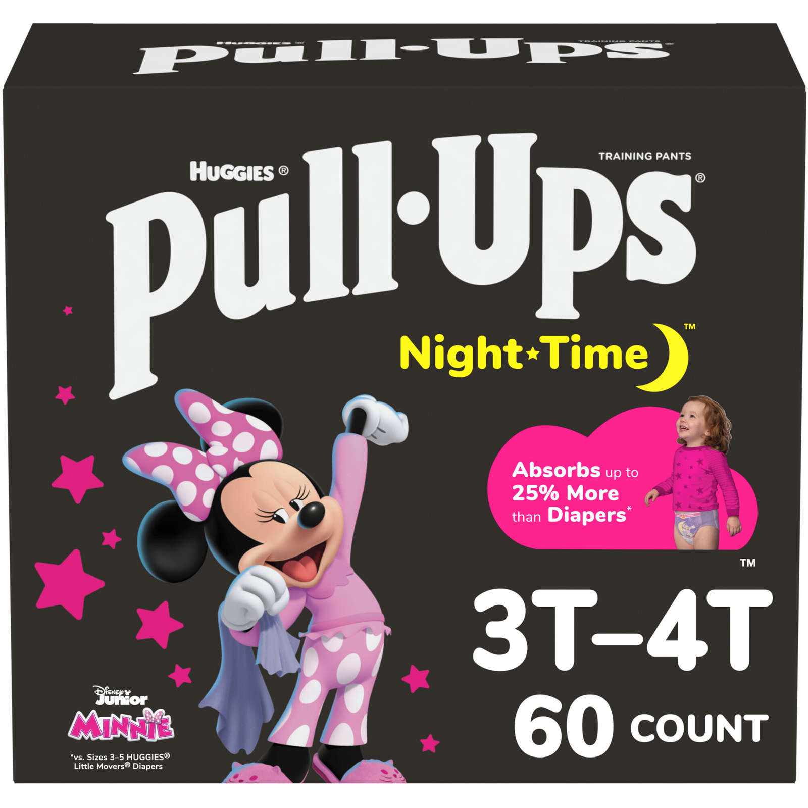 Pull-Ups Girls' Night-Time Potty Training Pants, 3T-4T, 60 Ct