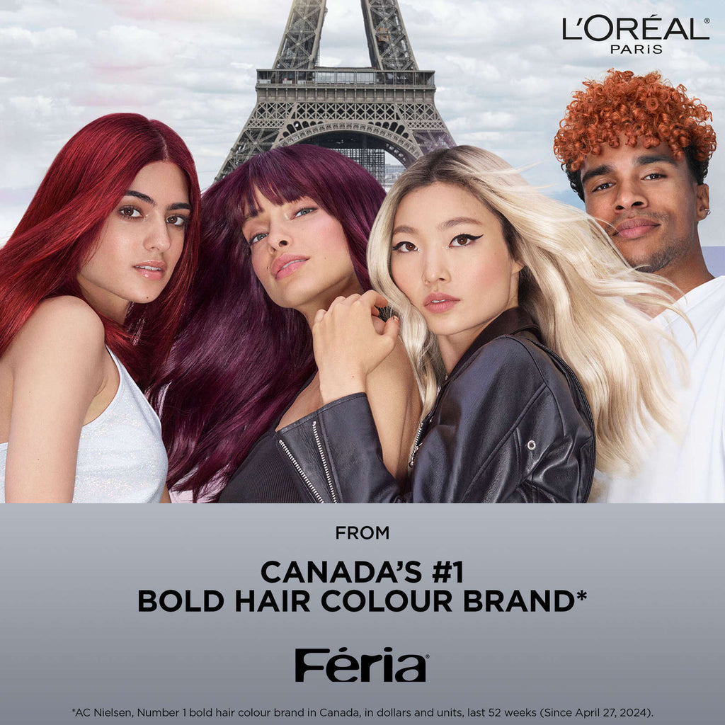 L'Oreal Paris Feria Midnight Bold, M10 Cosmic Azure Rich Blue Hair Dye, Permanent Hair Color for Women, Formulated for Dark Hair, For All Hair Types & Textures, 1 EA