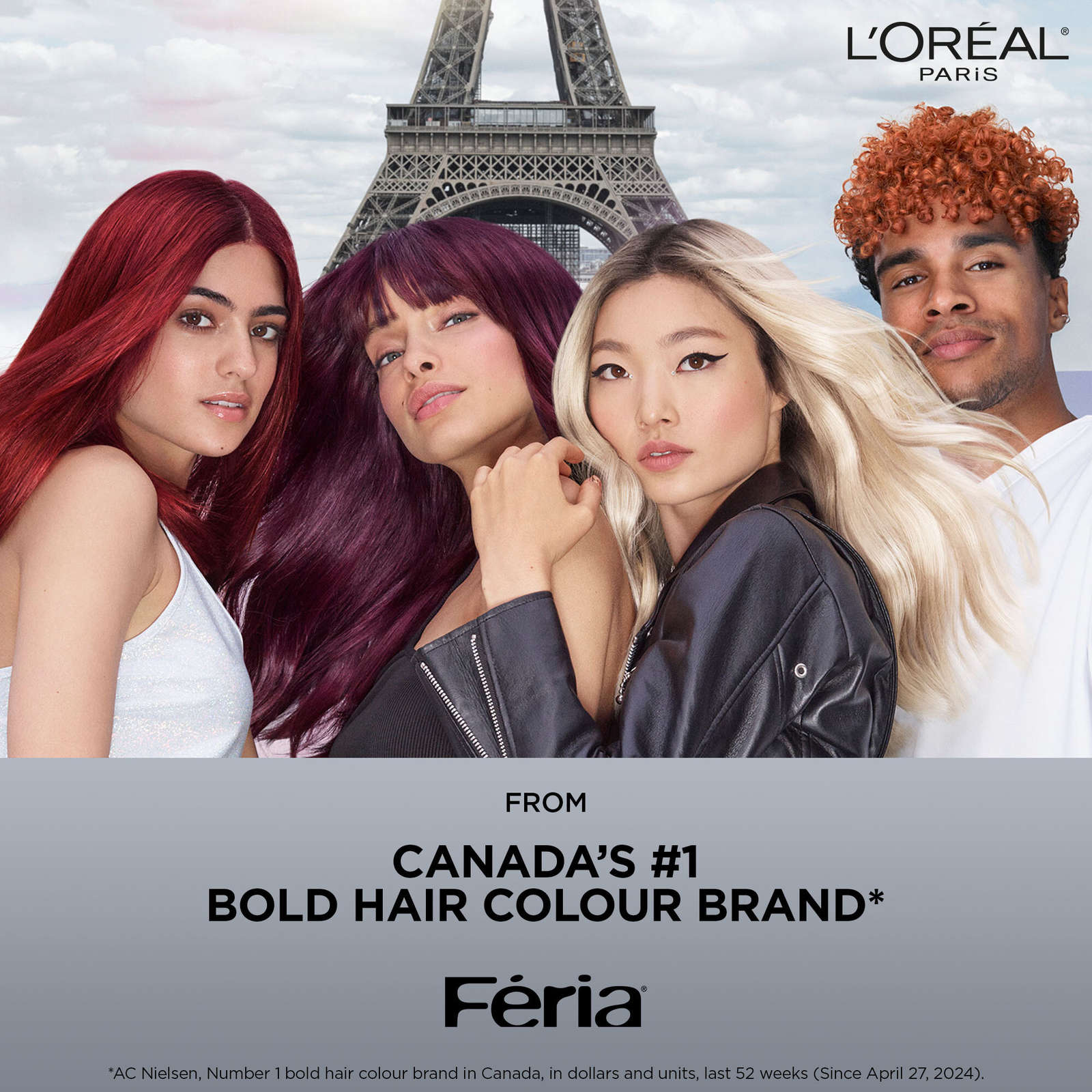 L'Oreal Paris Feria Midnight Bold, M10 Cosmic Azure Rich Blue Hair Dye, Permanent Hair Color for Women, Formulated for Dark Hair, For All Hair Types & Textures, 1 EA