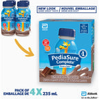 PediaSure Complete®, Nutritional Supplement, 4 x 235 mL, Chocolate – Kids nutritional shake, containing DHA and vitamins, helps promote weight gain when taken twice a day
