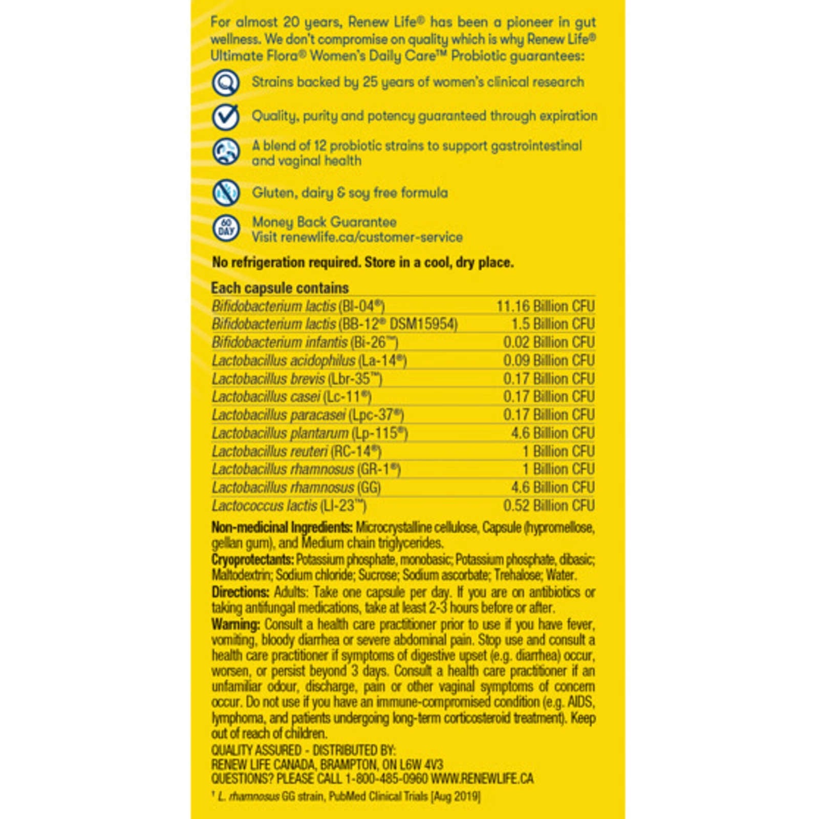 Ultimate Flora Women's Daily Care Probiotic, 25 Billion Active Cultures