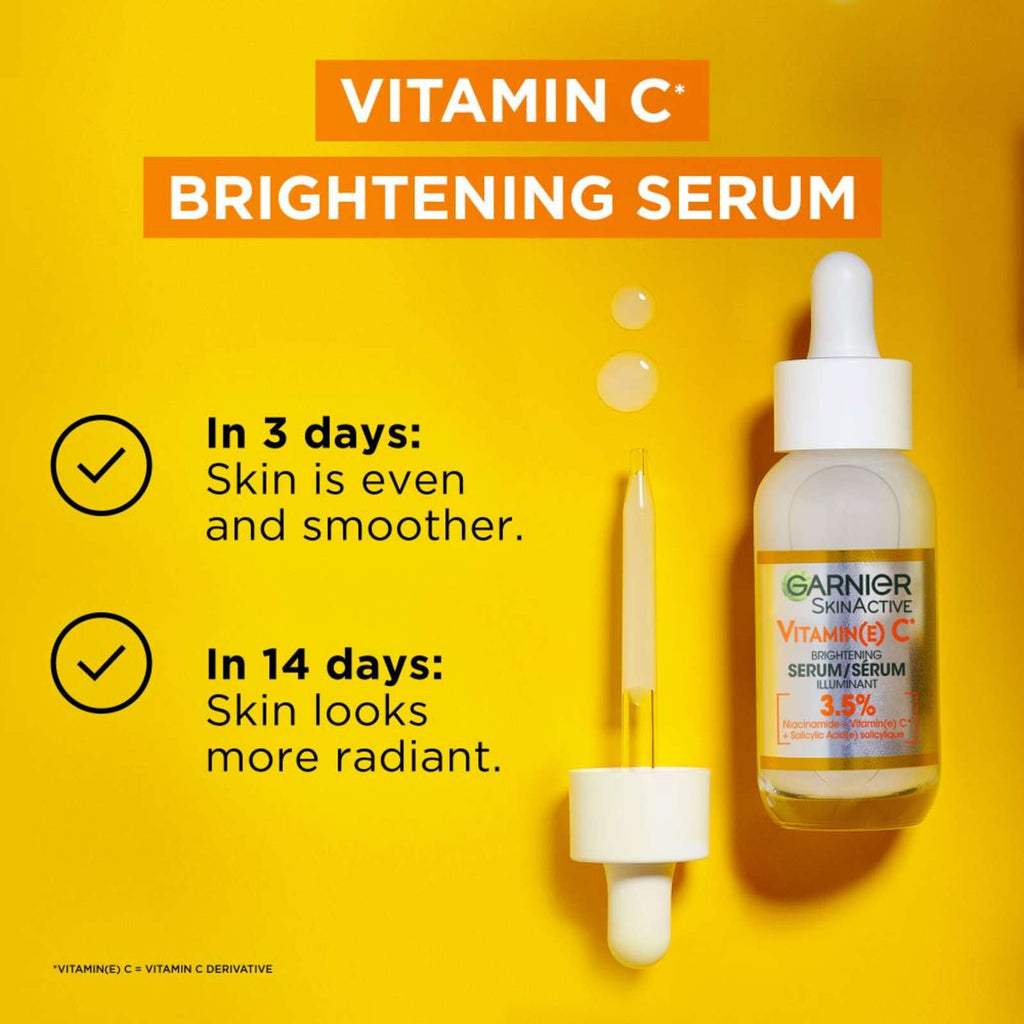 Garnier Vitamin C Face Serum with Salicylic Acid & Niacinamide, Brightening for Dull Skin, 30 mL