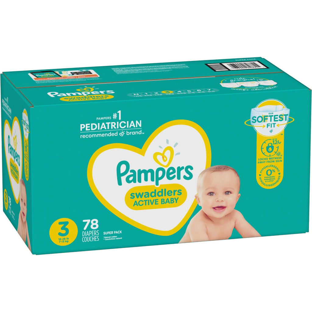 Pampers Swaddlers Active Baby Diaper Size 3 78 Count
