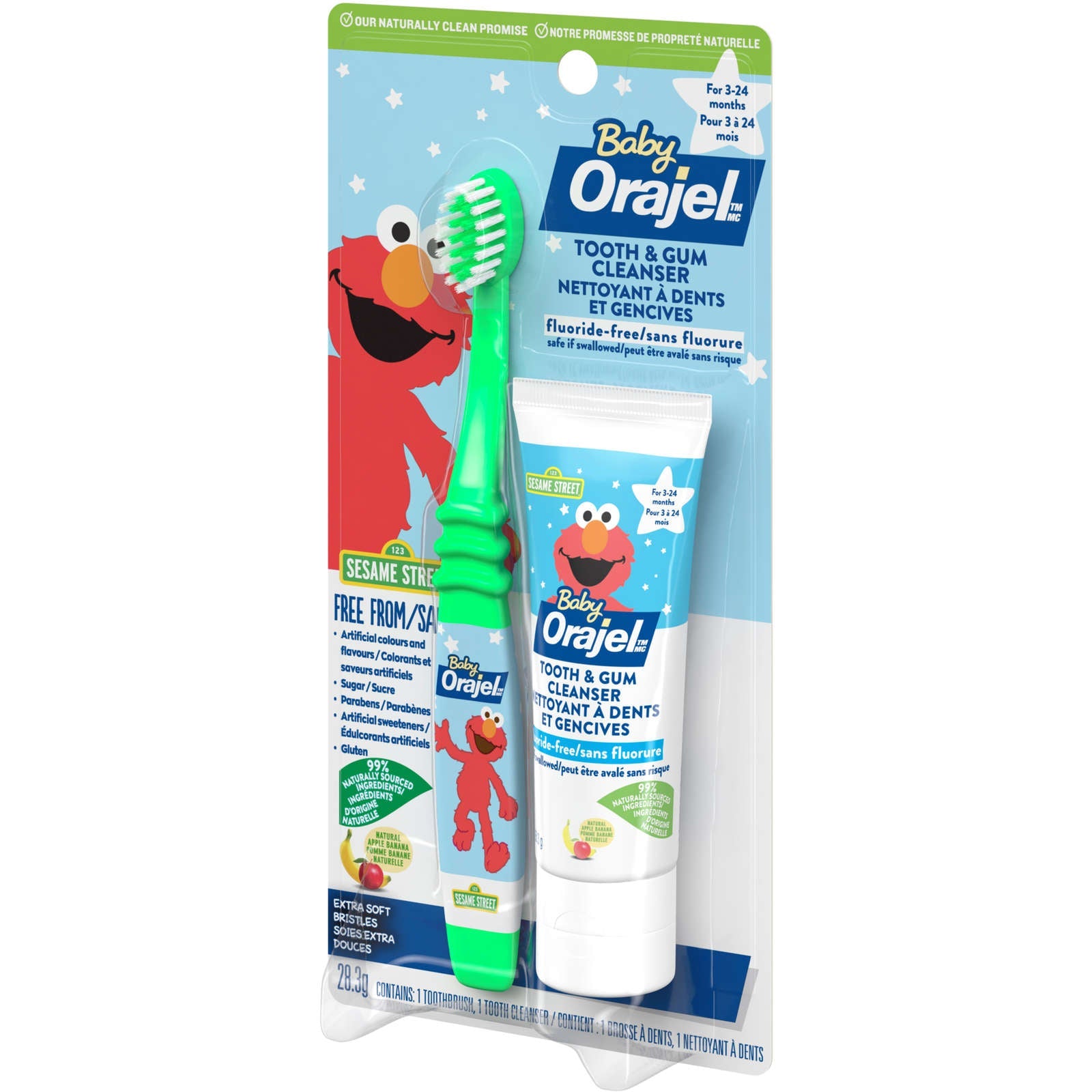Elmo Fluoride-Free Tooth and Gum Cleanser with Toothbrush