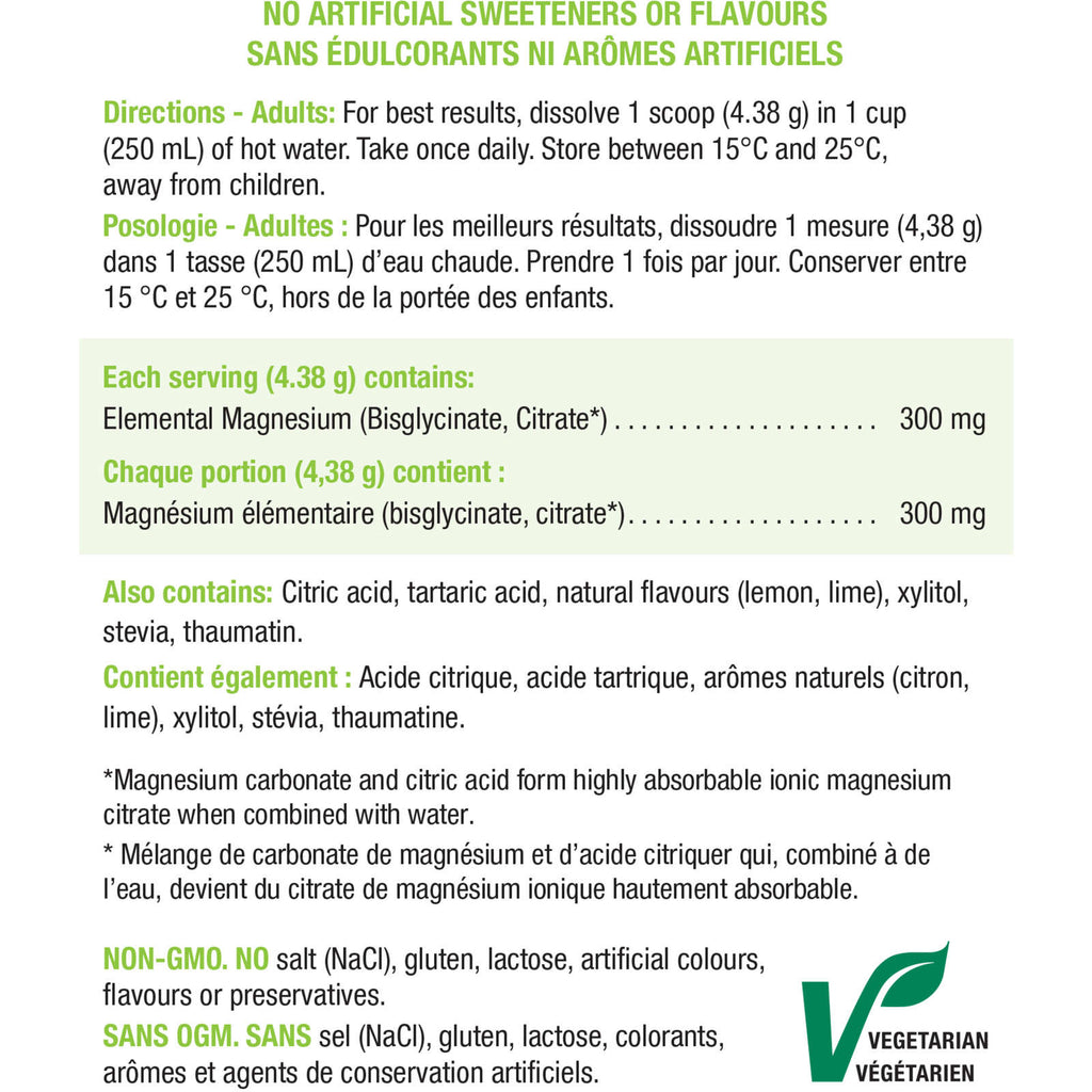 Magnesium Bisglycinate Plus Citrate Powder Lemon-Lime Flavour
