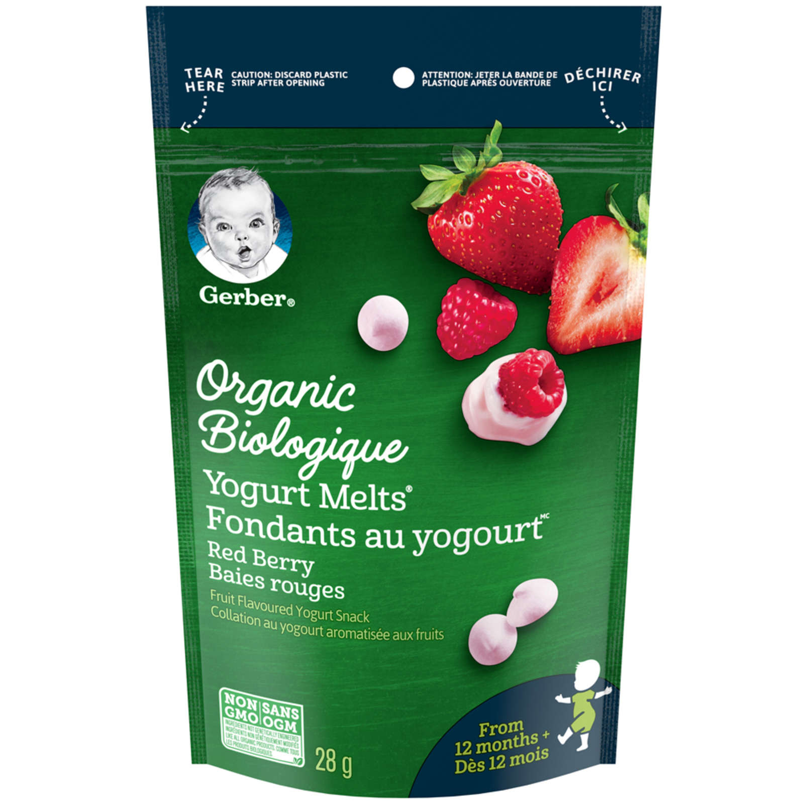 GERBER Organic YOGURT MELTS Red Berry Toddler Snack