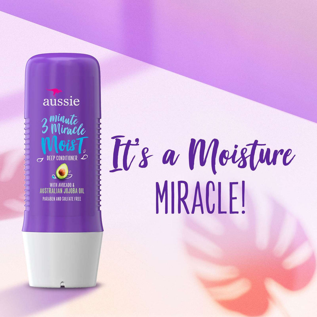 Dry Hair Repair - Aussie Paraben-Free Miracle Moist 3 Minute Miracle w/ Avocado, 236 mL