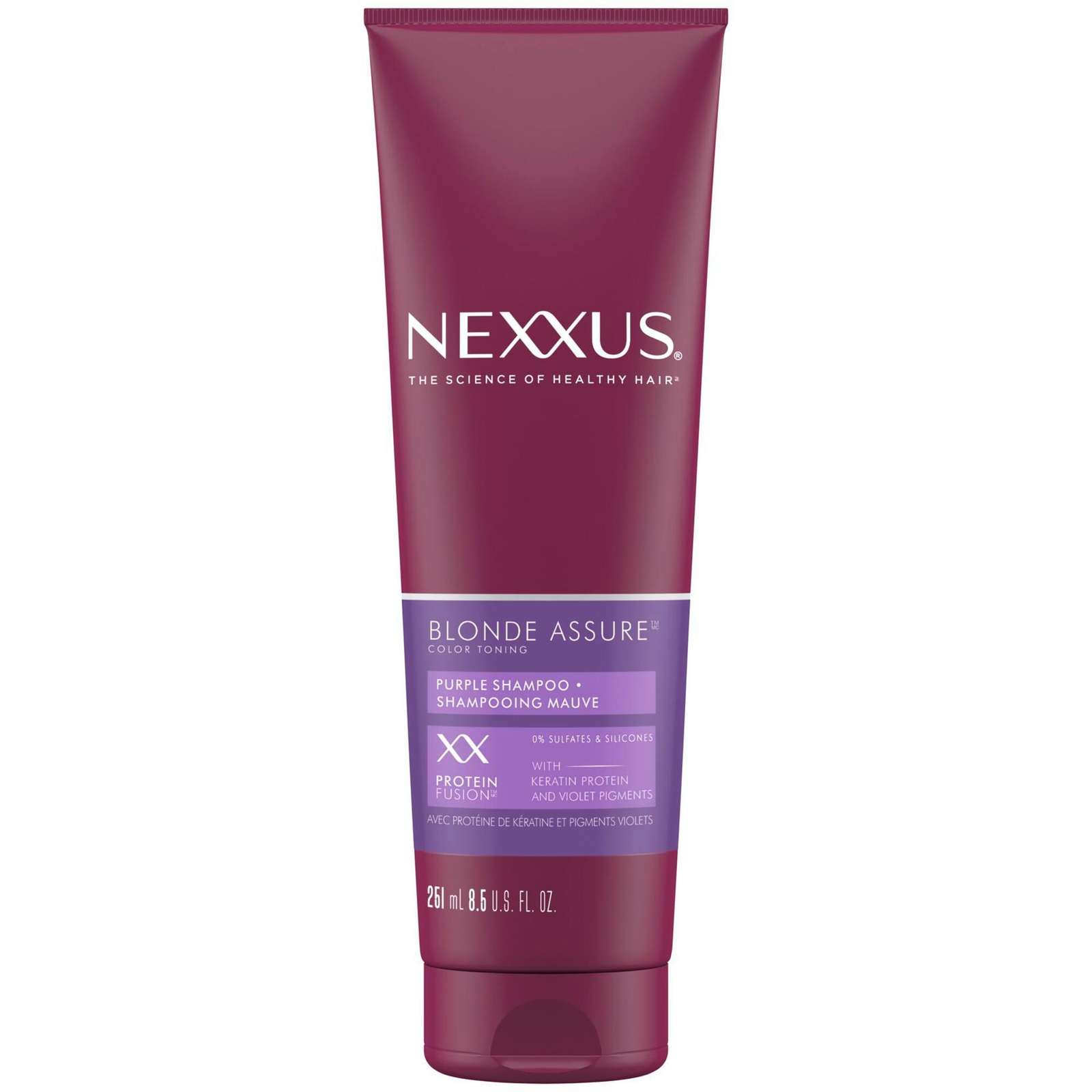 Nexxus  Purple Shampoo, hair care for colour treated Blonde or Silver hair Blonde Assure, Colour Toning - NO brassy yellow tones 251ML