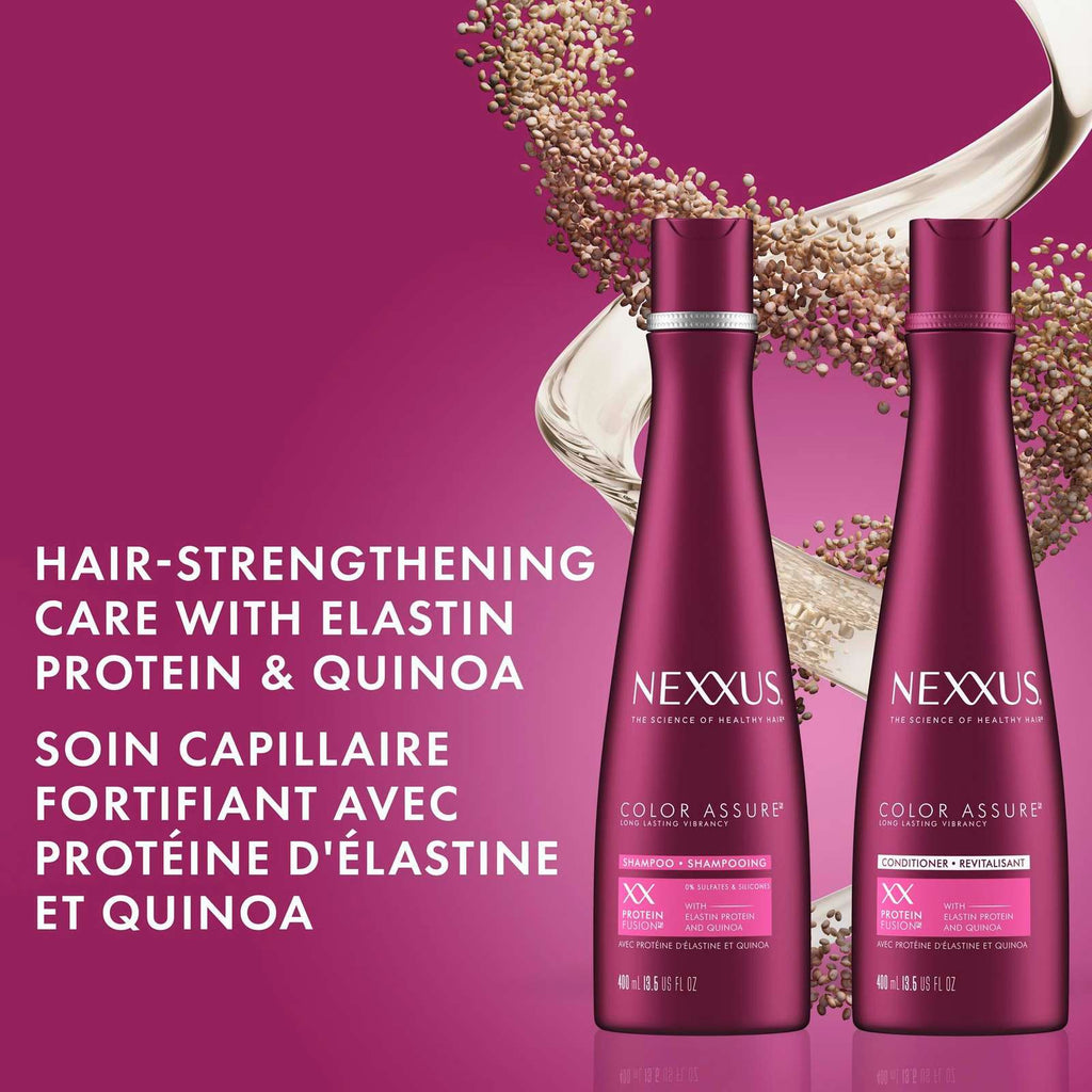 Nexxus Colour Assure Sulfate-Free Shampoo Hair Care For Colour Treated Hair made with Elastin Protein and Quinoa 400 ml