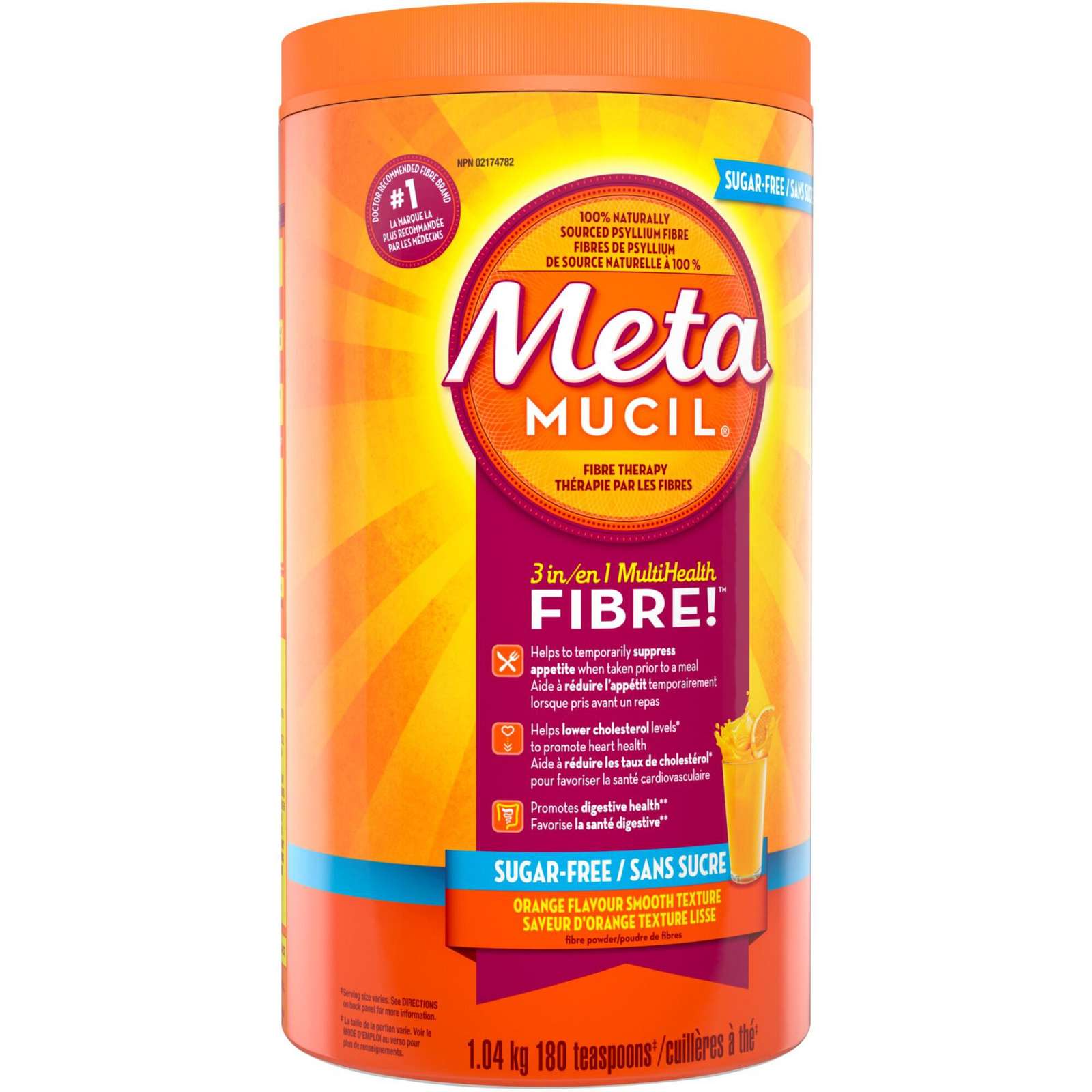 3 in 1 MultiHealth Fibre! Sugar-Free Fiber Suplement Powder, Orange, 1.04 kg