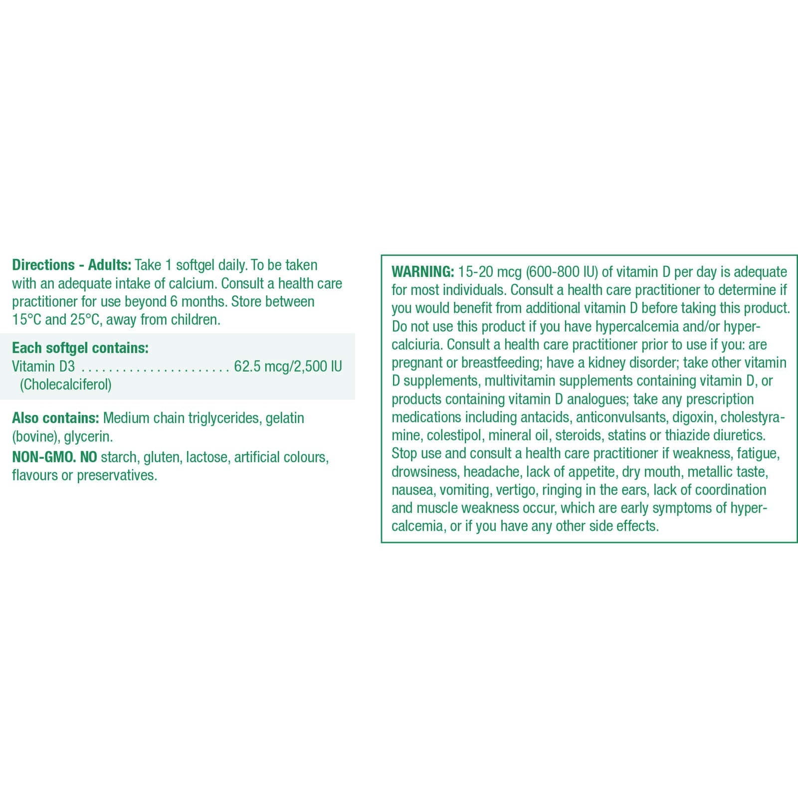 Vitamin D 2500 IU Softgel