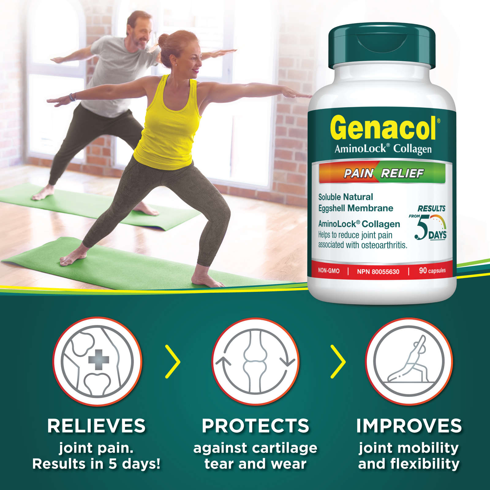 Genacol Pain Relief with AminoLock Collagen and Natural Eggshell Membrane