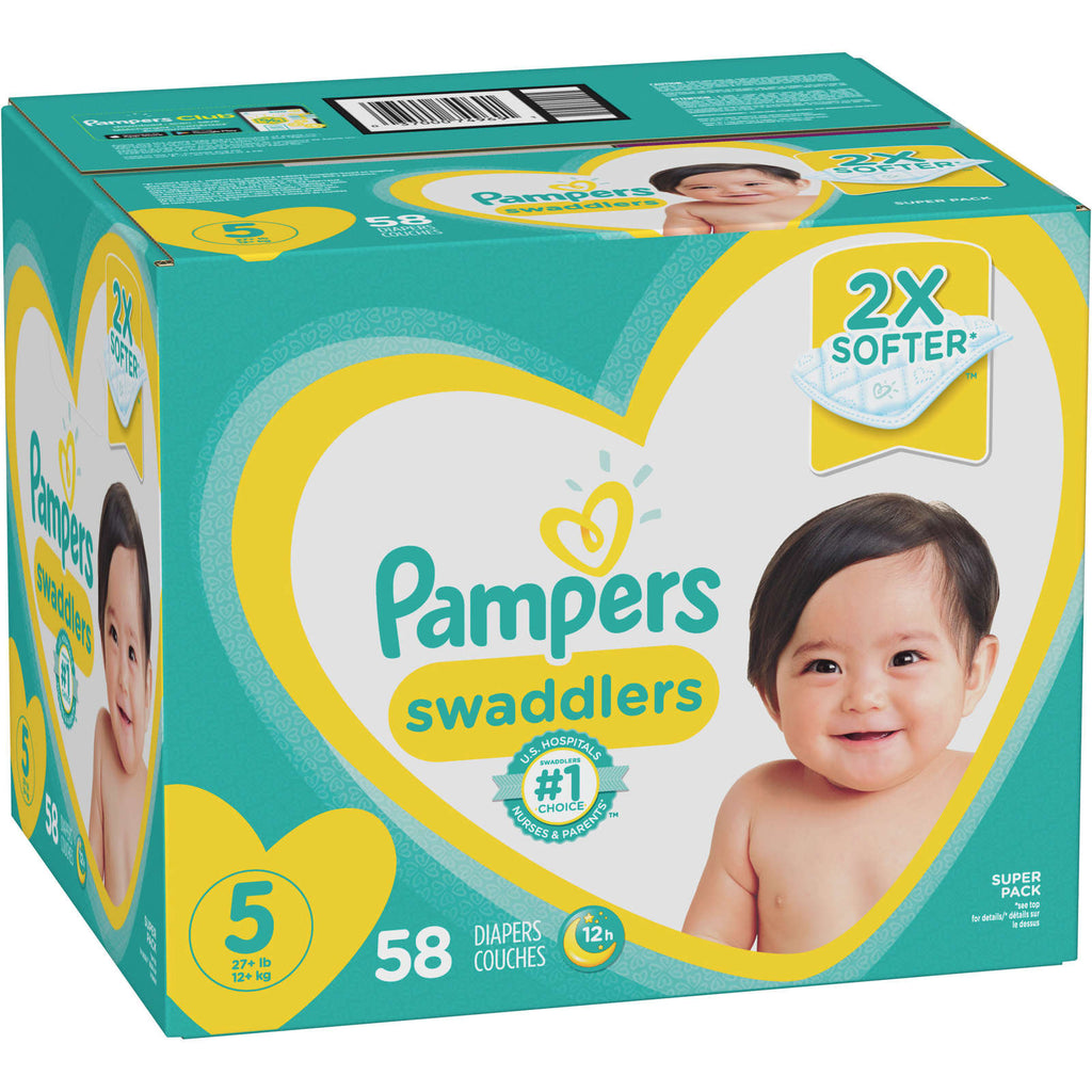 Pampers Swaddlers Diapers Size 5 58 Count