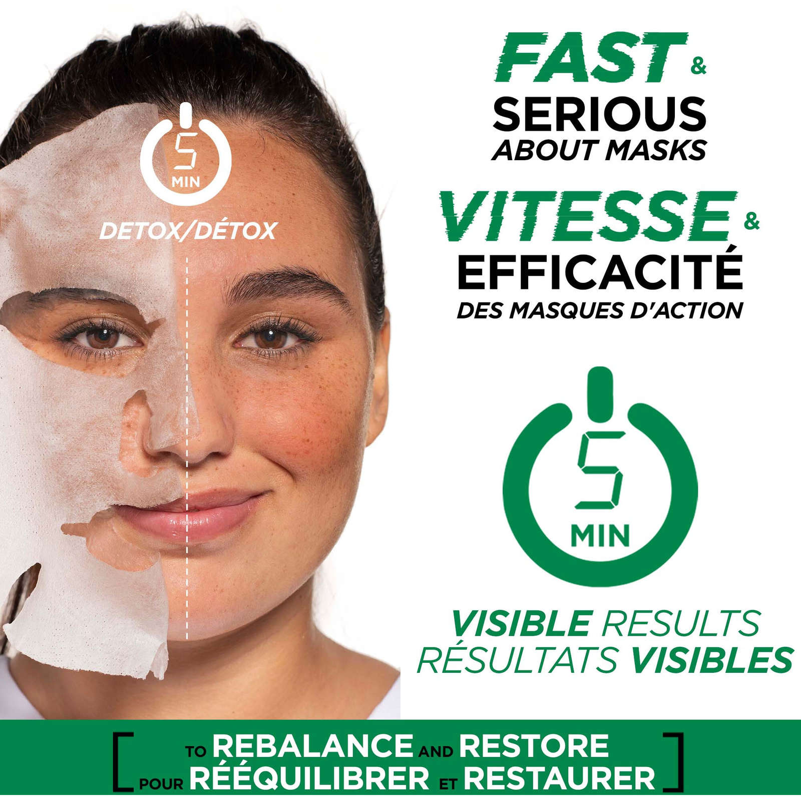 Garnier Beauty Serum Sheet Mask with Niacinamide + Kale, Balancing Skin Care for Oily skin, 1 Tissue Mask (14 mL)