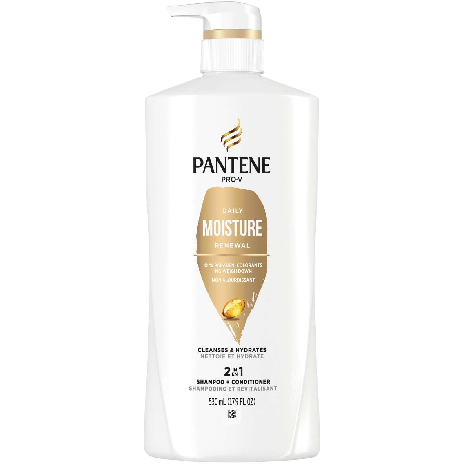 PRO-V Daily Moisture Renewal 2 in 1 Shampoo + Conditioner, 17.9 oz/530mL