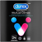 Durex Mutual Climax Condoms, Ribbed and Dotted with Delay Gel