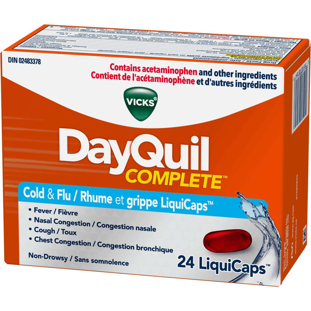 Cold Complete Formula Caplets DayQuil COMPLETE Cold & Flu Daytime Relief, 24 LiquiCaps – LifeCare ...