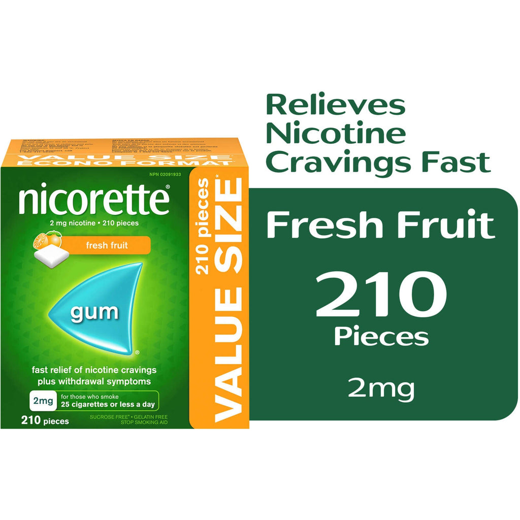 Nicotine Gum, Quit Smoking Aid, fresh Fruit, 2mg