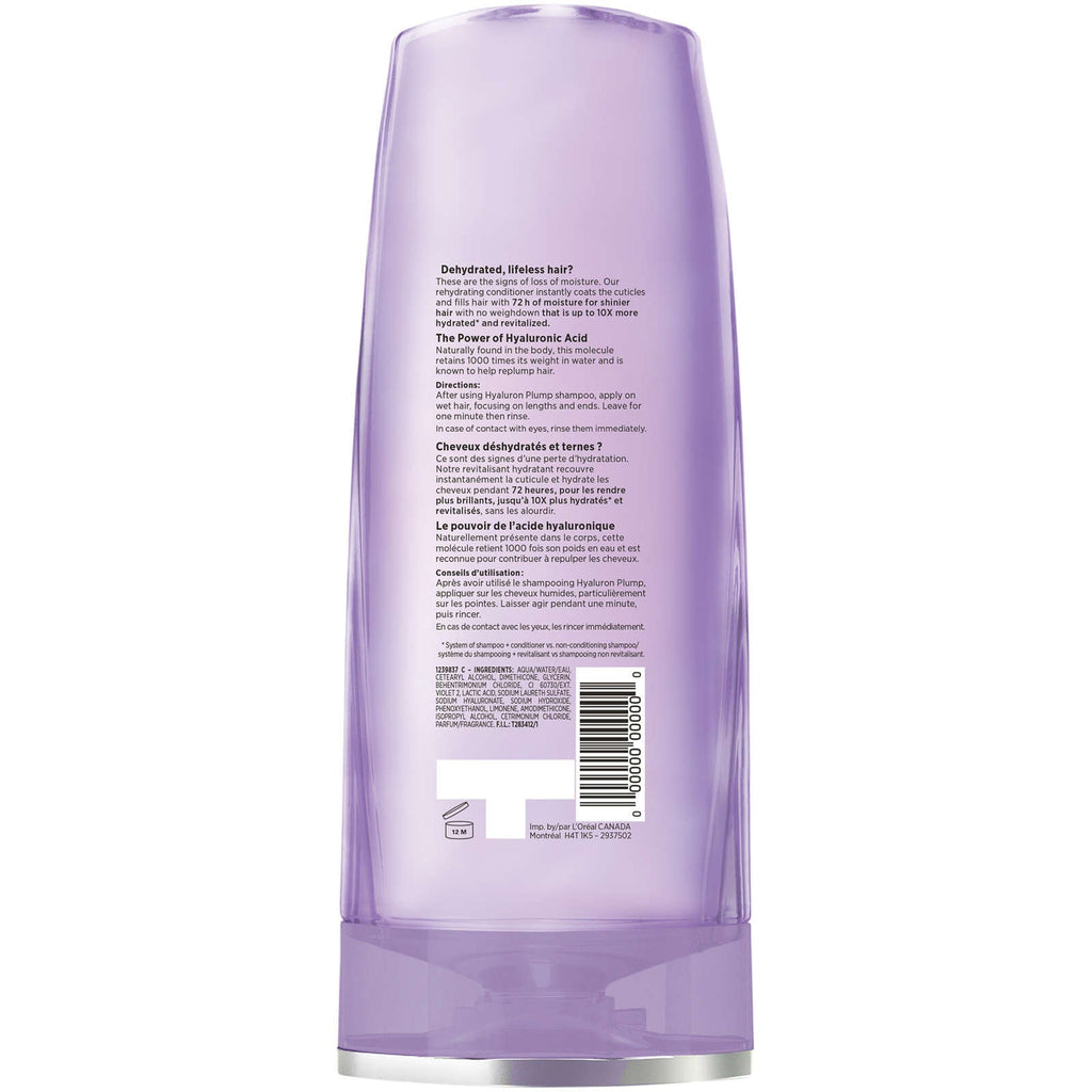 L'Oreal Paris Hair Expertise Hyaluron Plump Conditioner with Hyaluronic Acid for Dry Hair, Adds Moisture, For Hair Hydration, 385ml