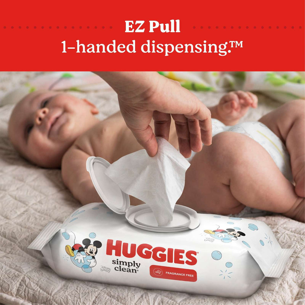 Simply Clean Unscented Baby Wipes, 3 Flip-Top Packs