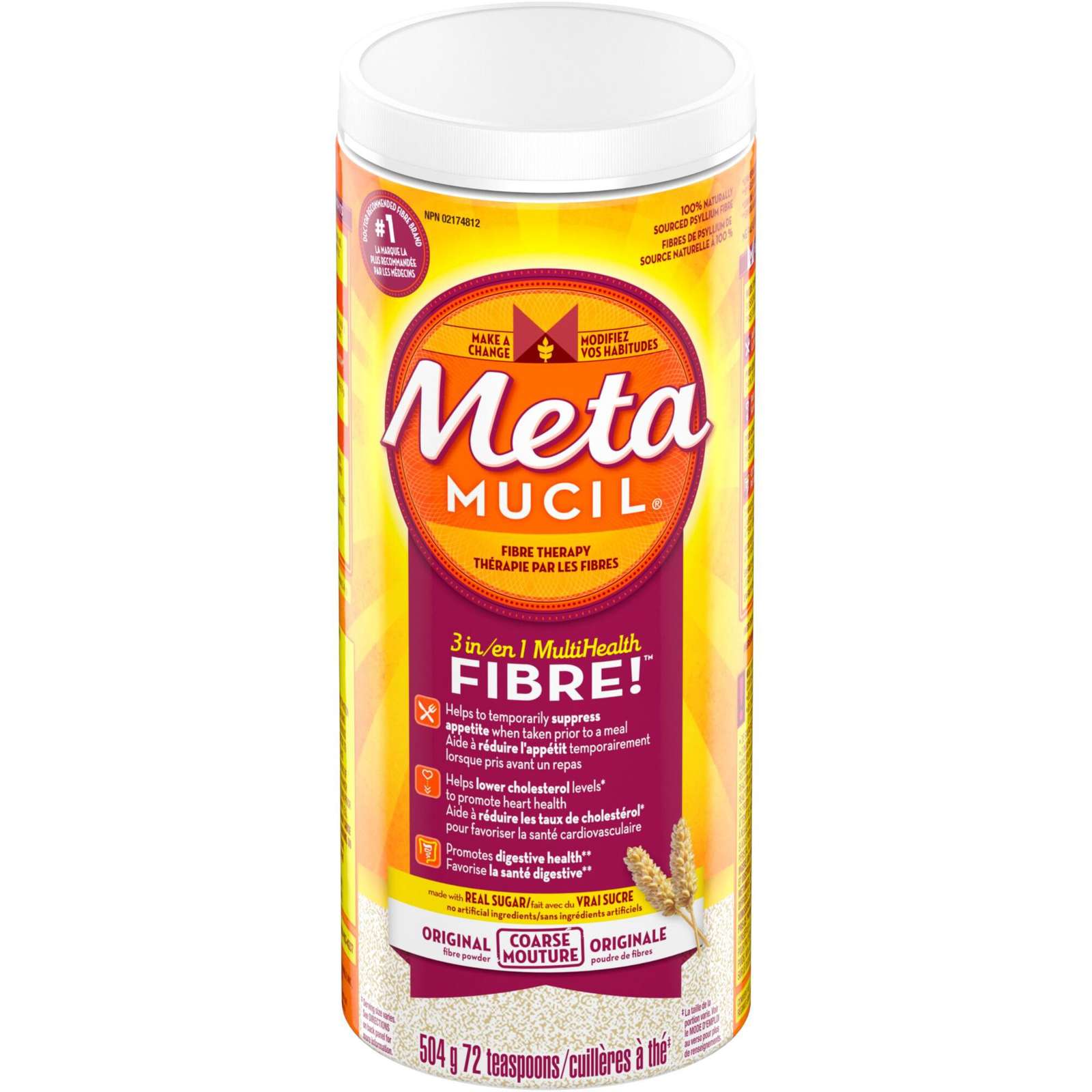 3 in 1 MultiHealth Fibre! Fiber Supplement Powder, Original, 504 g