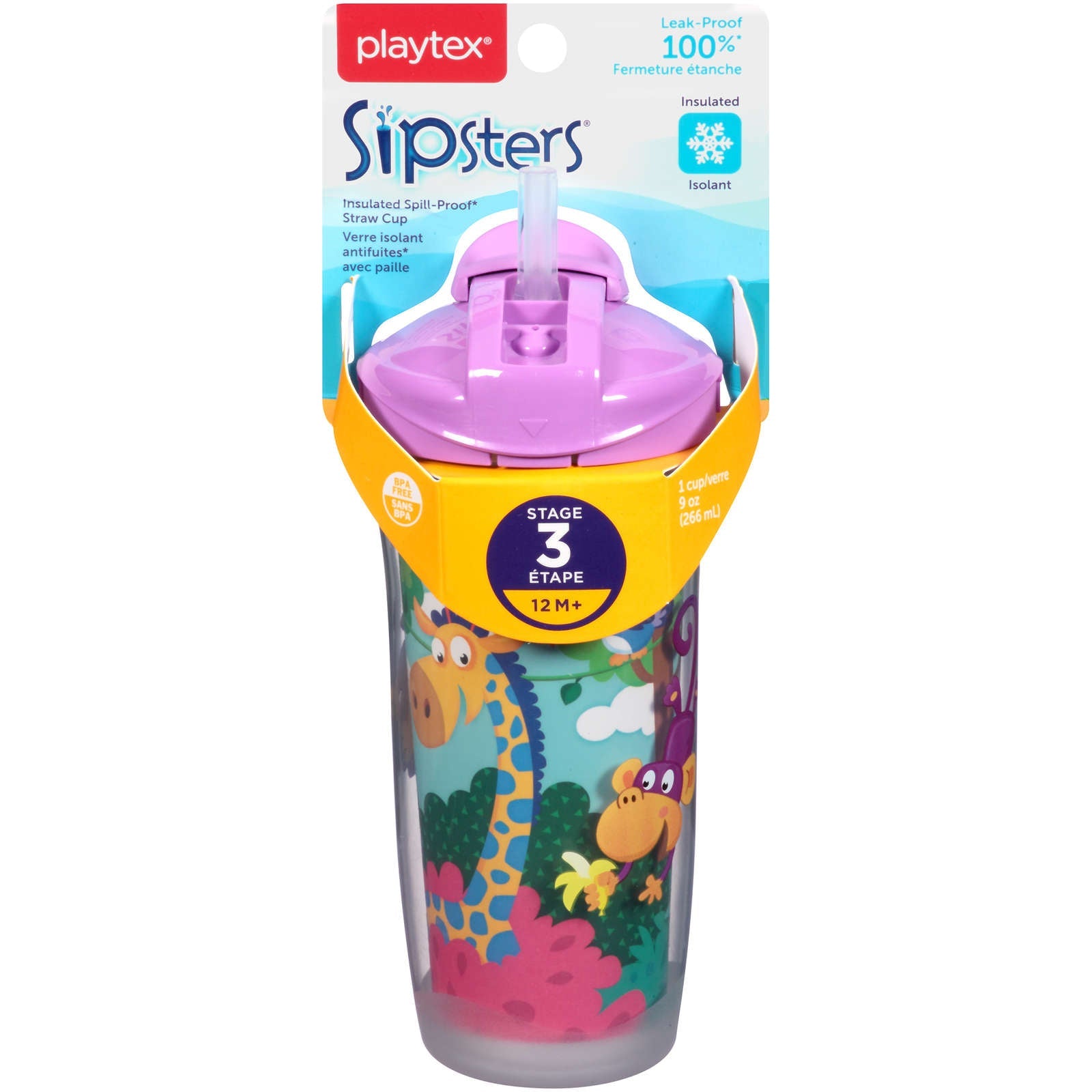 Playtex Sipsters Spill-Proof Kids Straw Cup, Stage 3