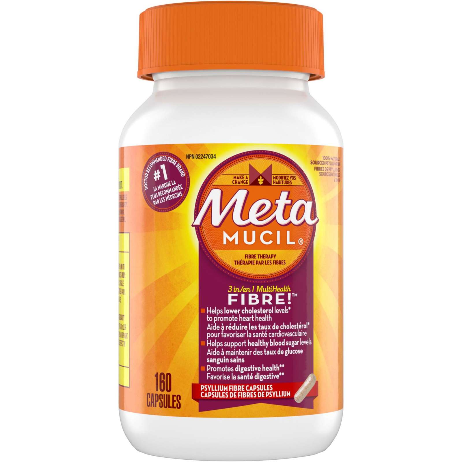 3 in 1 MultiHealth Fibre! Fiber Supplement Capsules, 160 Count