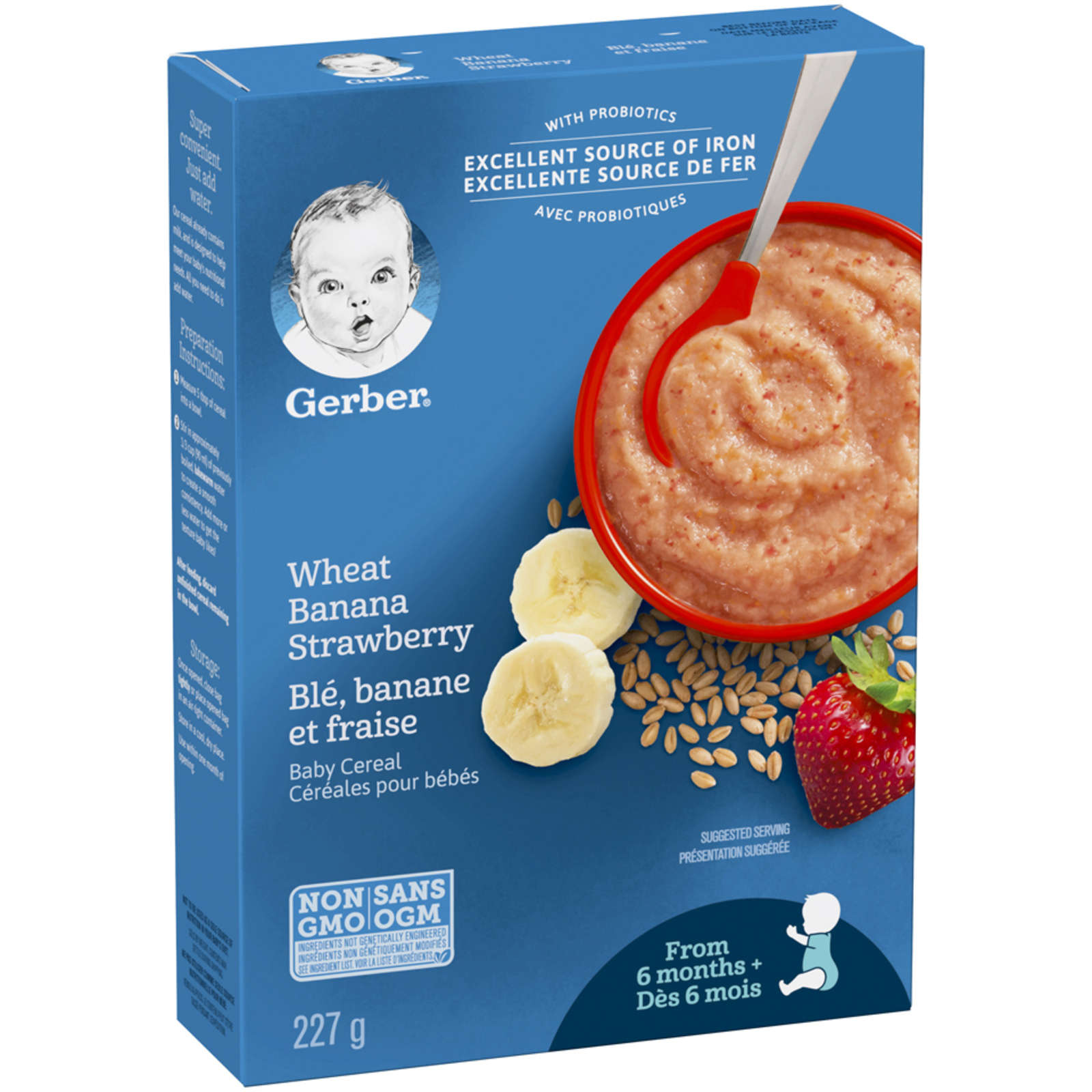 Stage 2 Wheat Banana Strawberry Baby Cereal