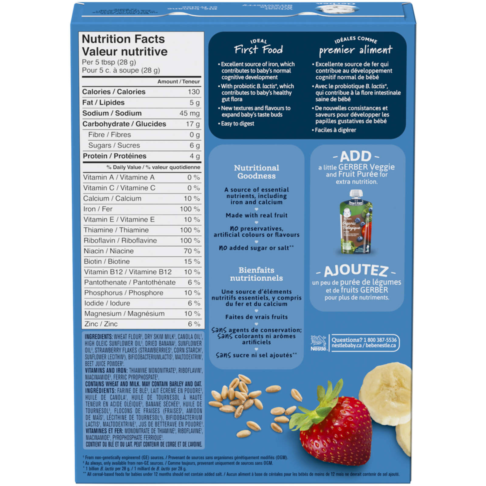 Stage 2 Wheat Banana Strawberry Baby Cereal