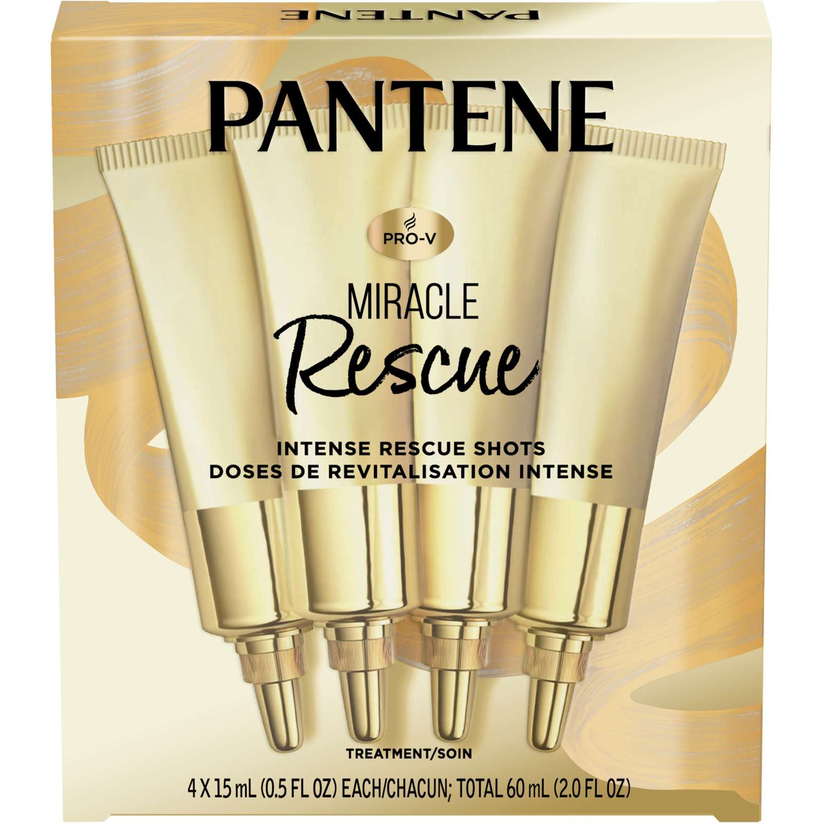 Pantene Miracle Intense Rescue Shots Dry Hair Treatment – 4 Count, 15 mL each