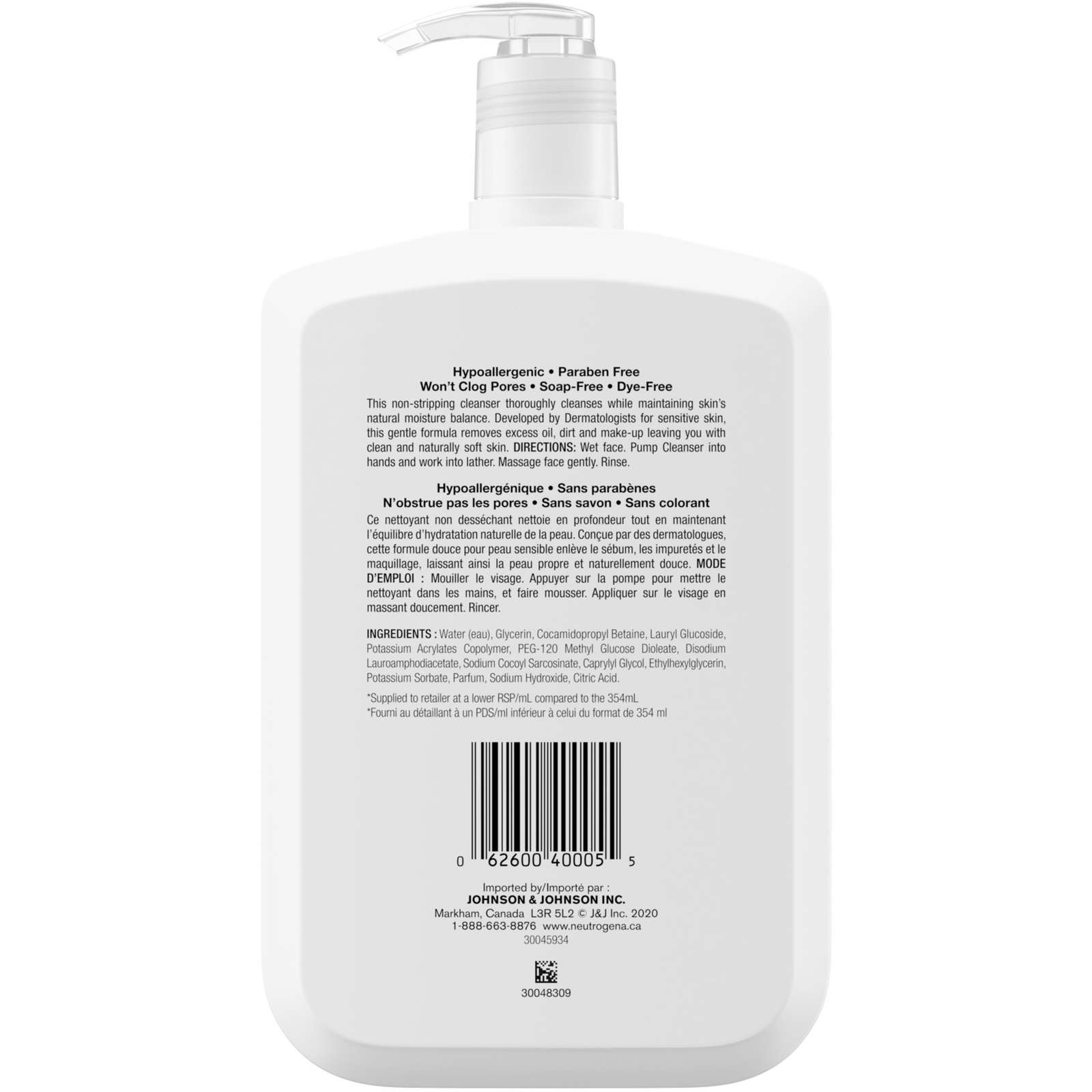Daily Foaming Facial Cleanser, Makeup Remover Face Wash, Ultra Gentle