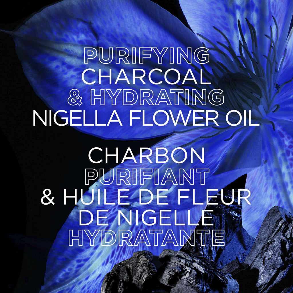 Magnetic Charcoal Purifying Shampoo for Greasy Scalp, Hydrates Dry Ends for Up to 48-Hours, with Charcoal and Nigella Flower Oil