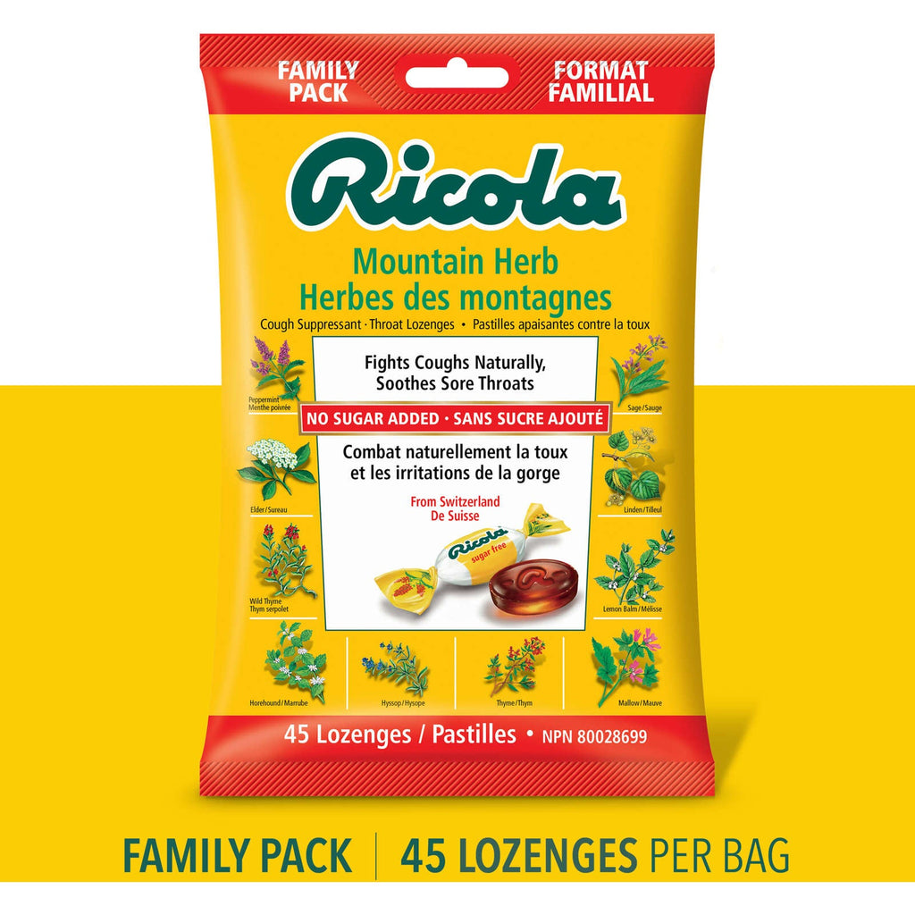 Mountain Herb No Sugar Added Family Bag Cough Suppressant Throat Lozenges