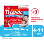 Children’s Easy Dissolve Natural Wild Berry flavour Acetaminophen Powder – Kids Fever, Headache, Pain Relief, 160mg Acetaminophen