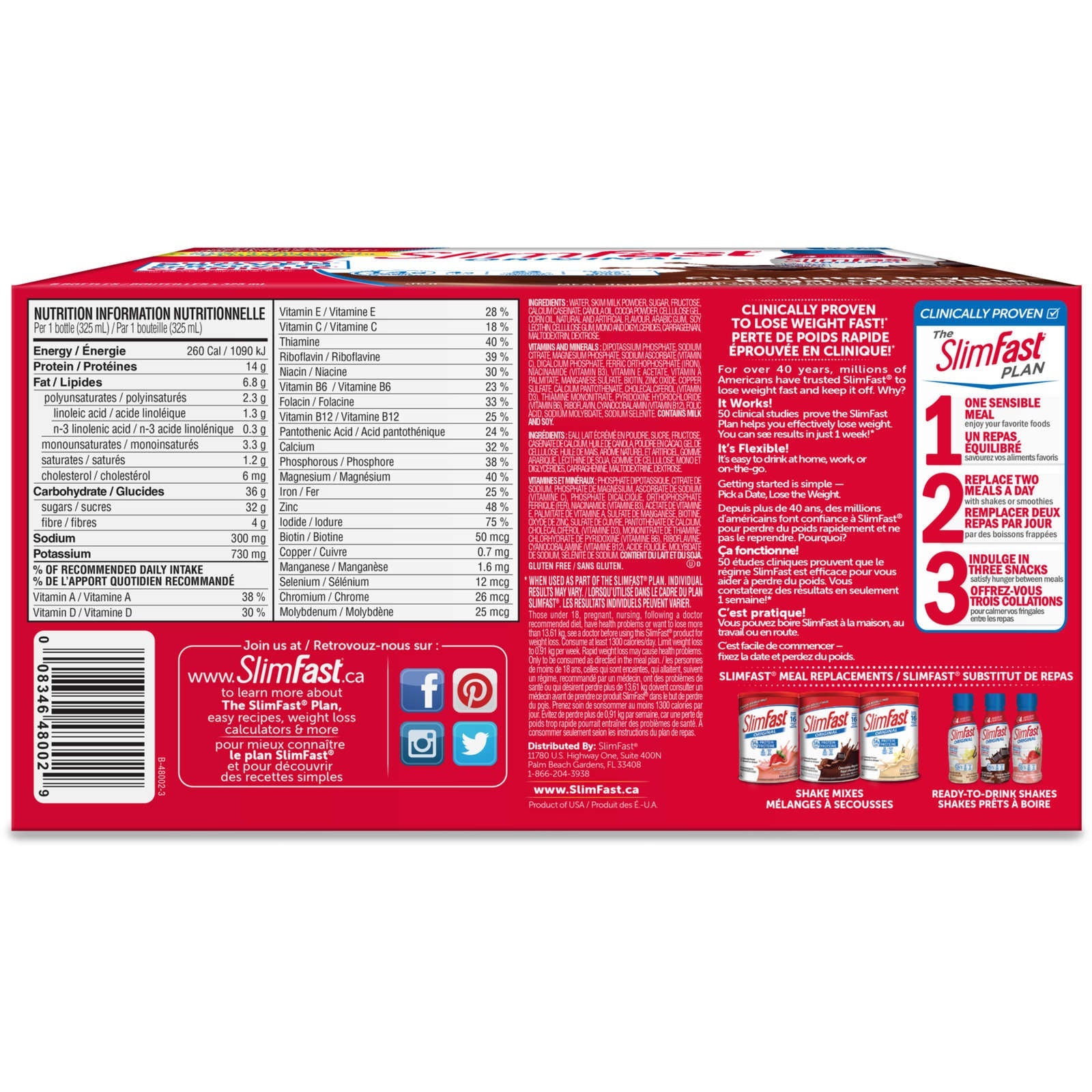 Original Ready to Drink Meal Replacement Shakes with 14g of Protein, 4g of Fibre Plus 23 Vitamins and Minerals