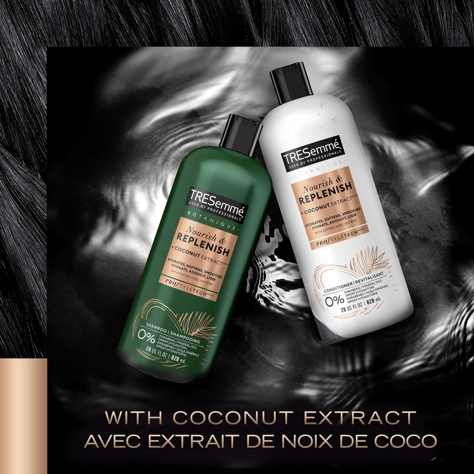 Botanique Nourish & Replenish Shampoo for dry hair + Coconut Extract formulated with Pro Style Technology™