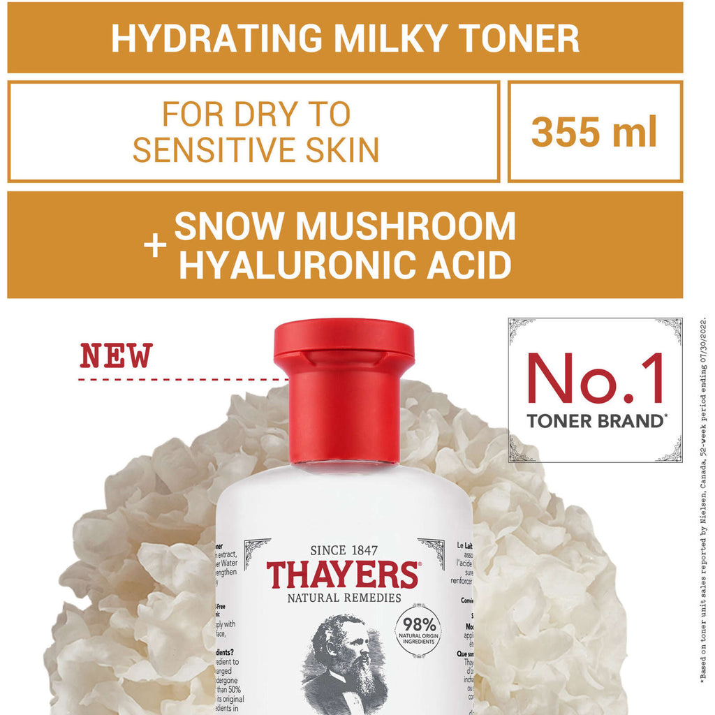 Milky Face Toner Skin Care with Snow Mushroom, Natural Gentle Facial Toner, for All Skin Types