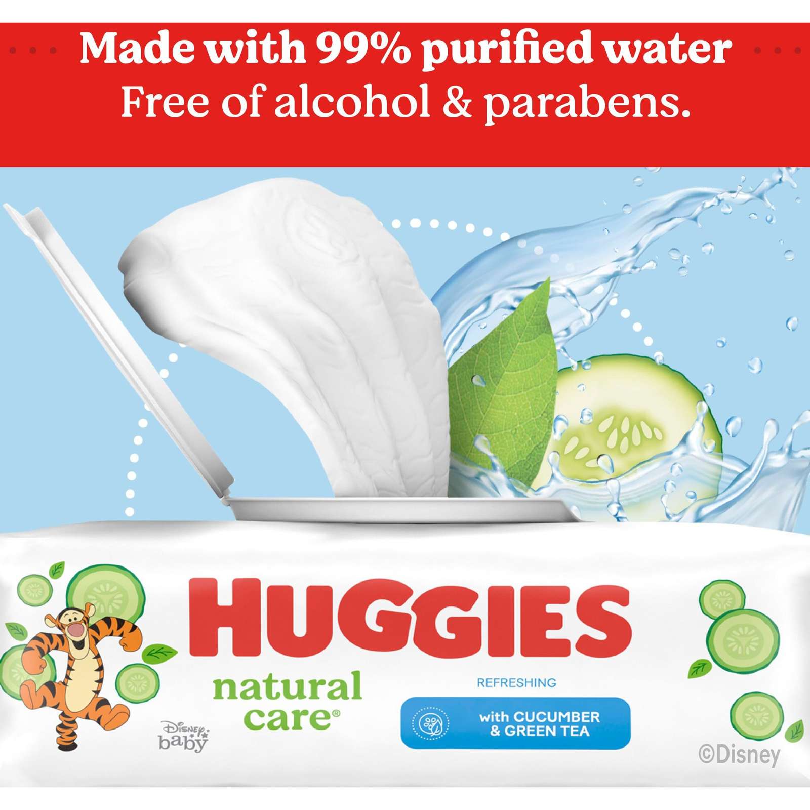 Huggies Natural Care Refreshing Baby Wipes, Scented, 6 Flip-Top Packs