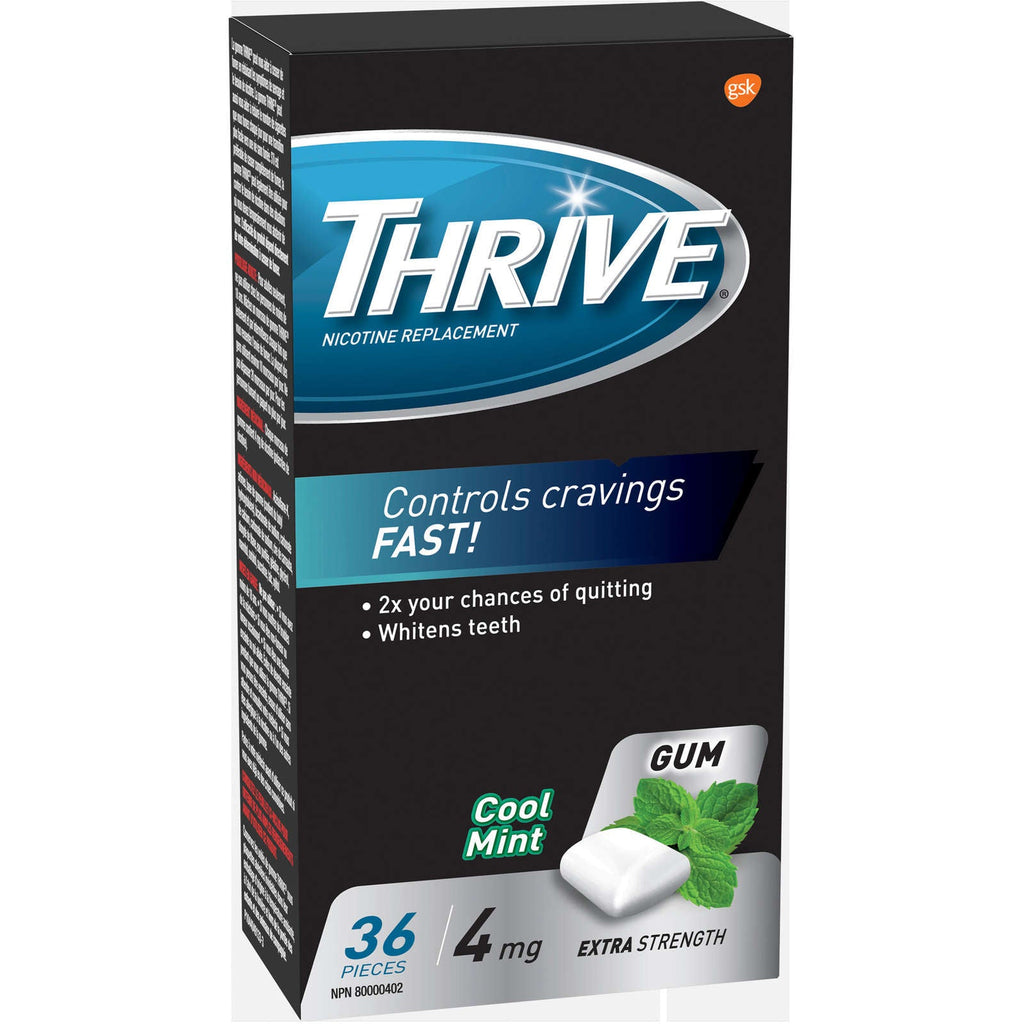 Thrive Gum 4mg Extra Strength Nicotine Replacement Cool Mint  36 count