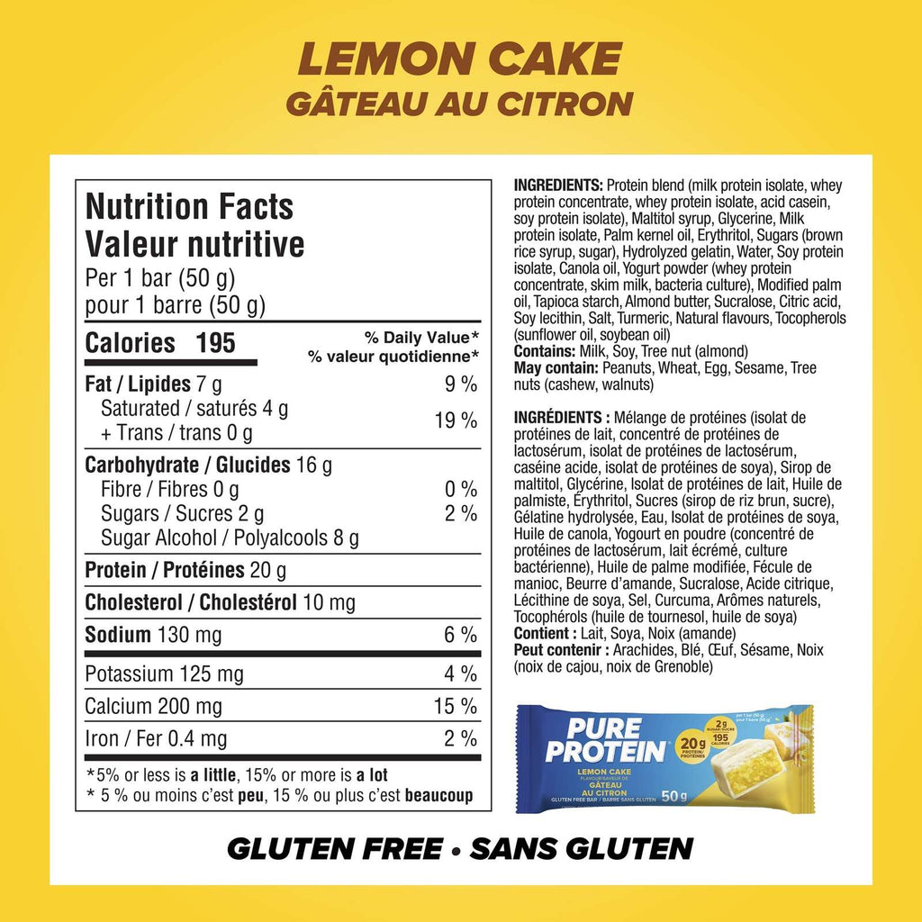 Gluten Free Bar Lemon Cake Flavour Bars  6 x 50 g