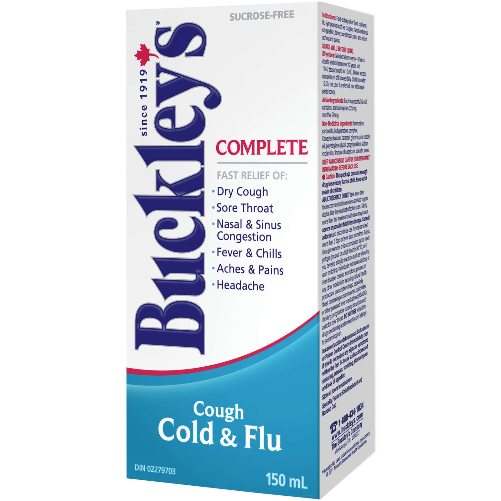 Buckley's® Complete Cough Cold & Flu Syrup Sucrose-Free 150mL