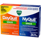 DayQuil Sinus Liquid Capsules + Vicks NyQuil Sinus liquid Capsules, Total 24 Count