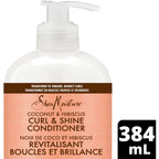 SheaMoisture Coconut & Hibiscus Curl & Shine Conditioner for Thick, Curly Hair with Silk Protein & Neem Oil to Moisturize & Soften 384 ml