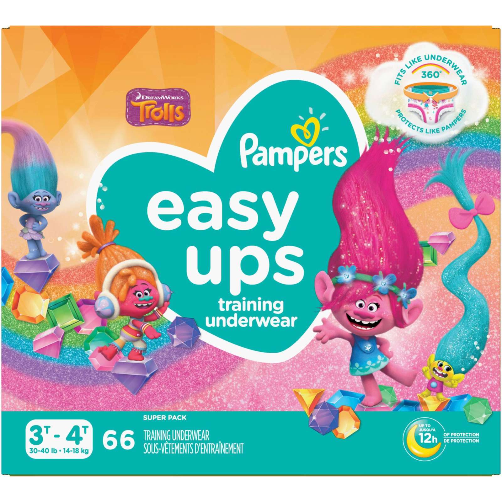 Pampers Easy Ups Training Underwear Girls Size 5 3T-4T 66 Count 